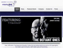 Tablet Screenshot of missinglinkmusic.com